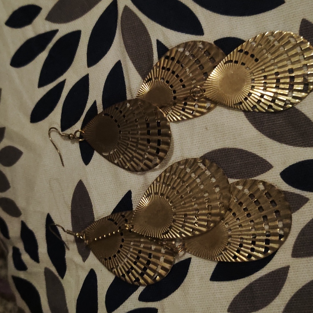 Dangly oval costume earrings